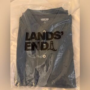 men's lands end traditional fit supima polo bering sea blue